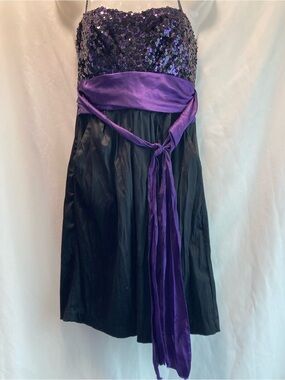 Euro Mode Purple Sequin Party Dress Size 8 Y2K Prom Cocktail
